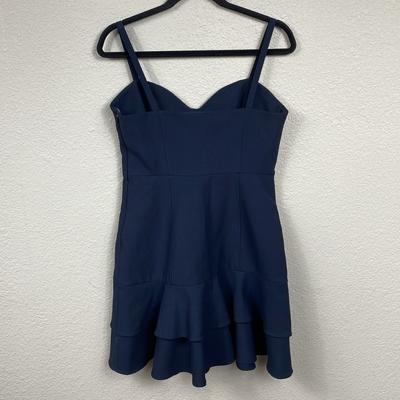 Cinq a Sept Dara Navy White Embroidered Sleeveless Tiered Dress Floral Sz 10 - Picture 9 of 15